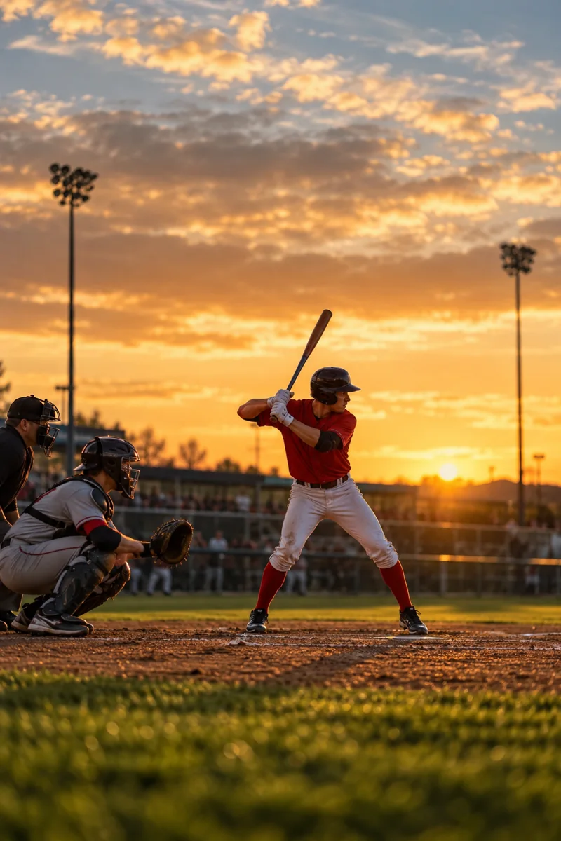 TAZZ TV baseball game at golden hour